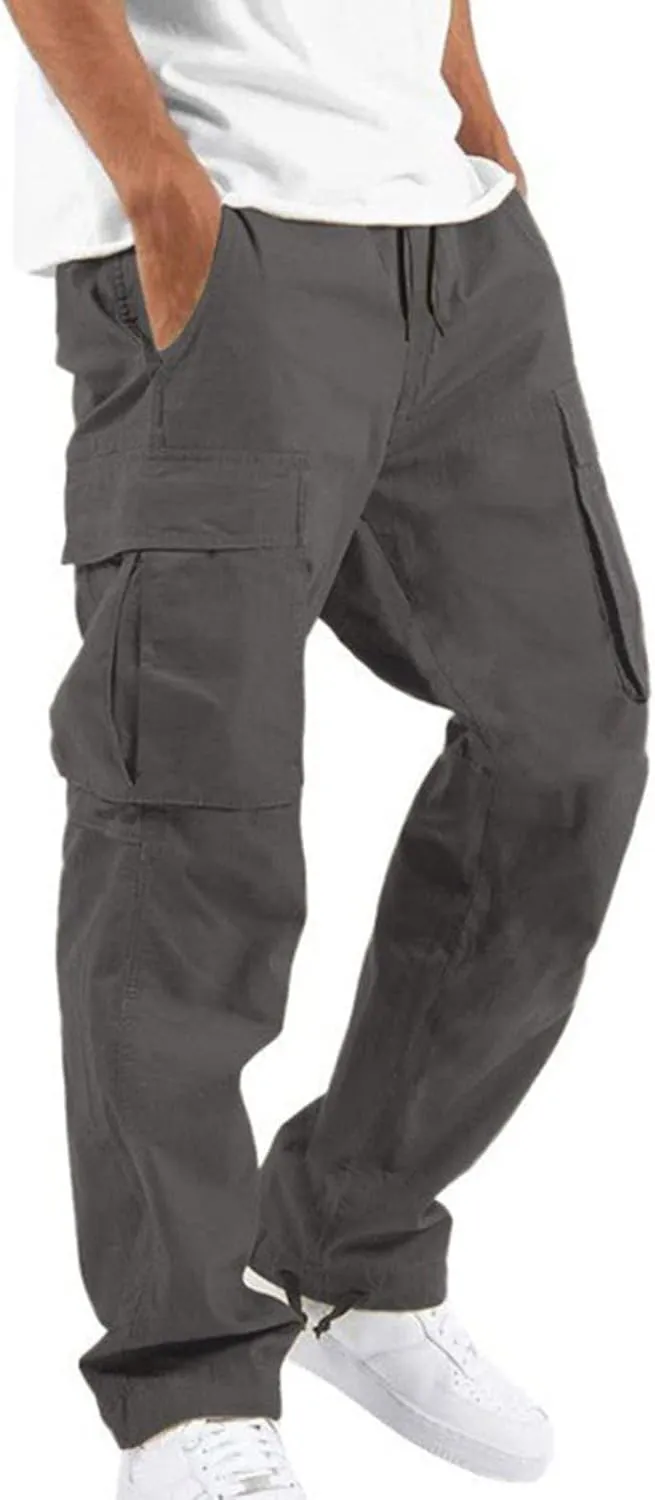 Cargo Pants for Men Tactical Relaxed Straight Fit Pant Casual Outdoor Hiking Jogger Classic Pants with Multi Pockets