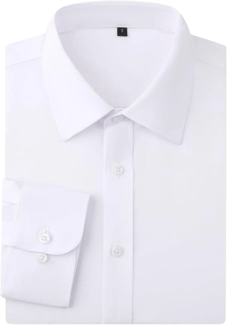 Dress Shirts for Men's Long Sleeve Button Down Shirt Slim Fit Business Formal Stretch Shirt