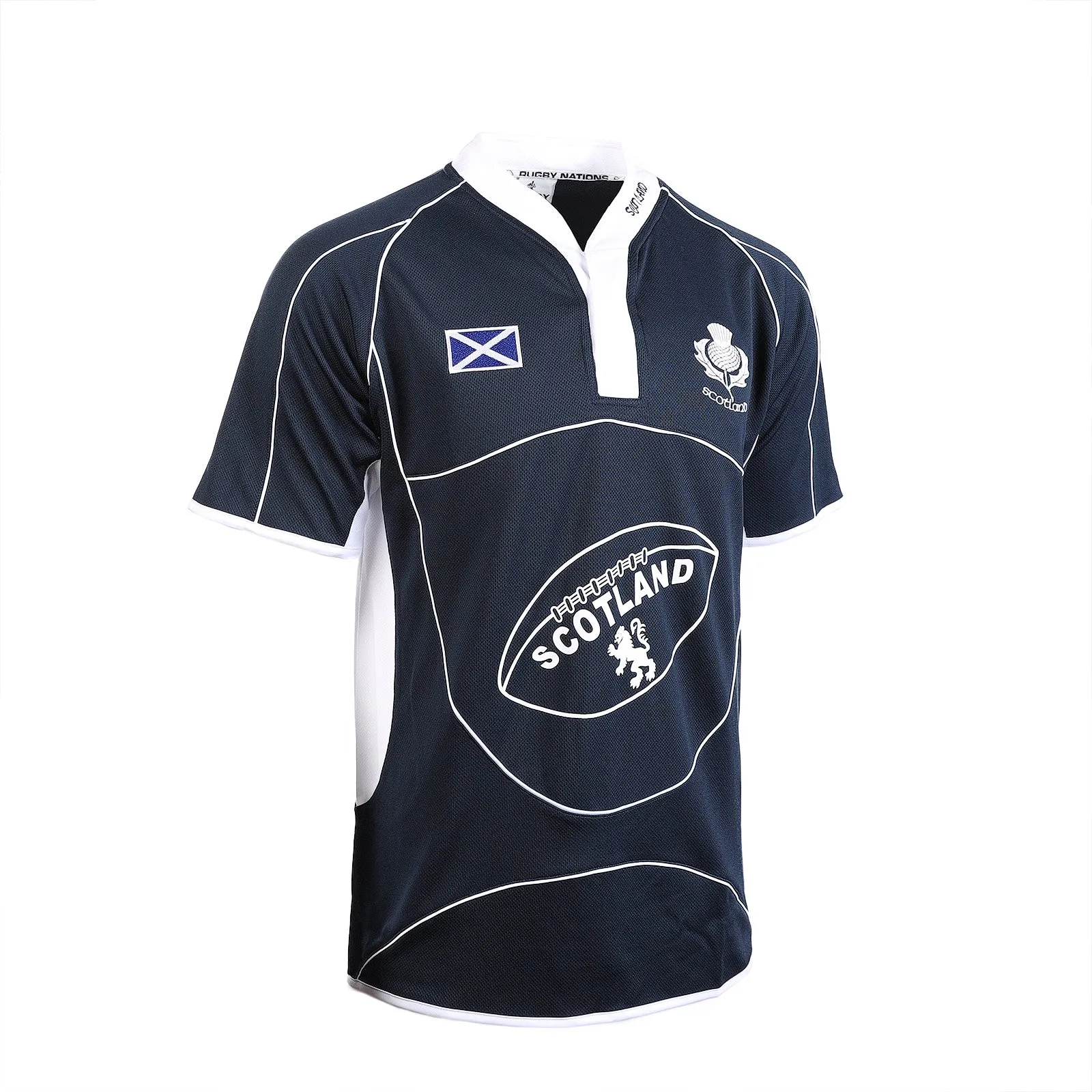 Gents Short Sleeve Cool Collar Scotland Rugby Shirt
