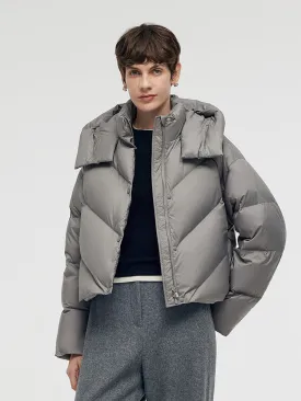 Hooded Short Goose Down Jacket