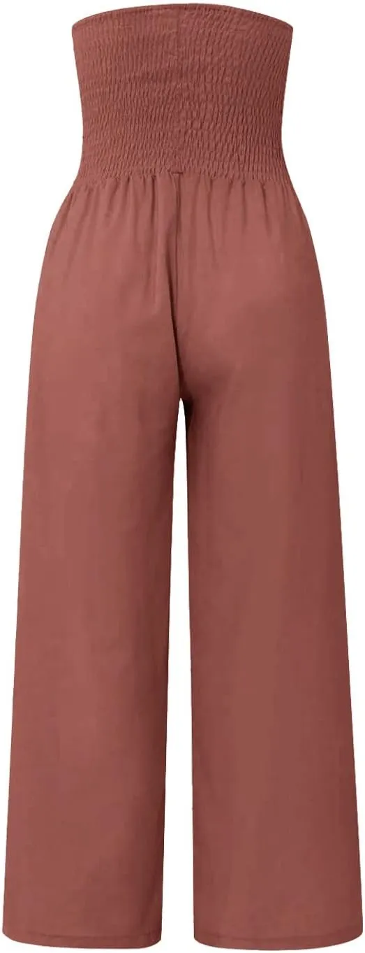 Ladies Wide Leg Trousers Fashion Solid Color Summer Women's High Waisted Trendy Pants Straight Leg 2024 Loose