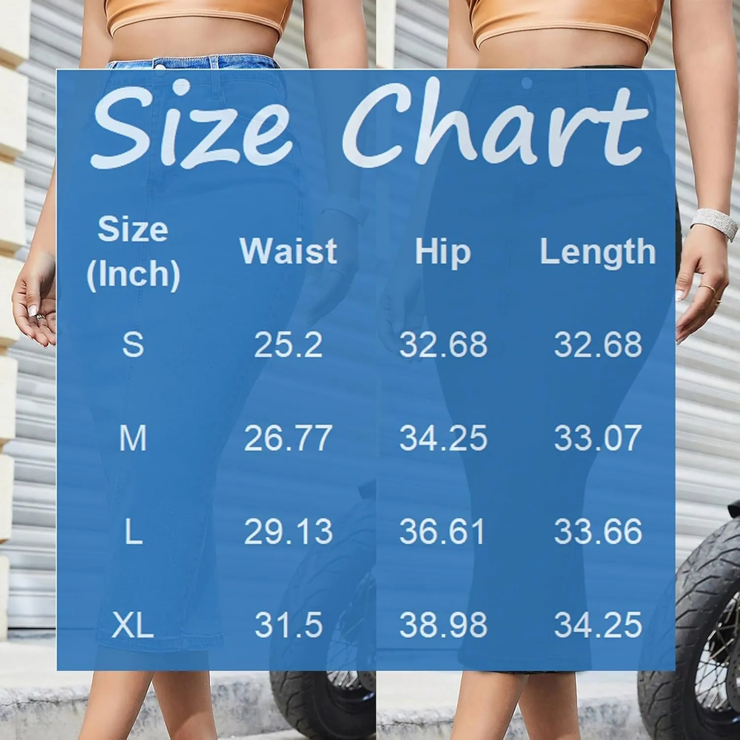 lcyhony Long Denim Skirt Women Stretchy High Waist Tummy Control Jean Skirt Y2k Back Slit Pencil Bodycon Skirts with Pockets