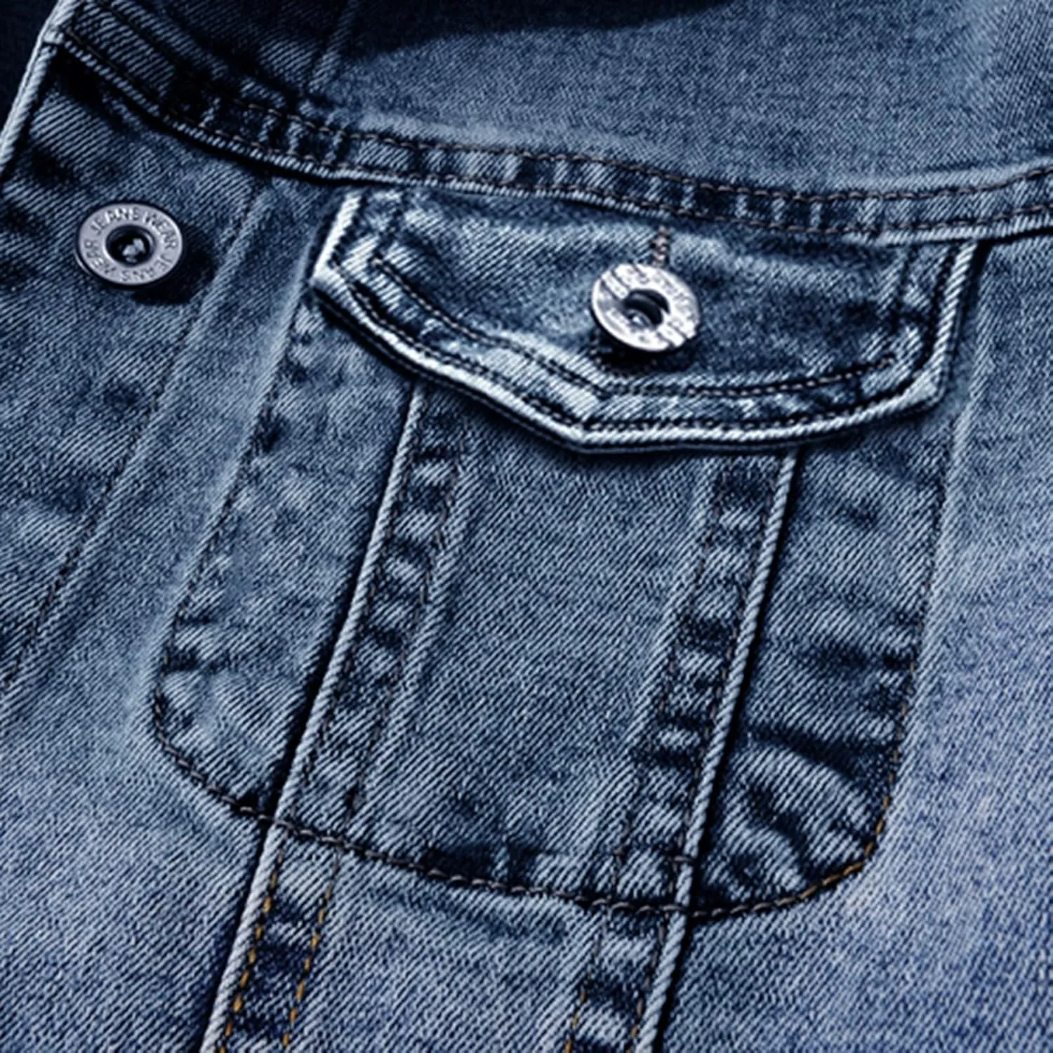 LifeShe Women's Basic Button Down Denim Jean Jacket Coat