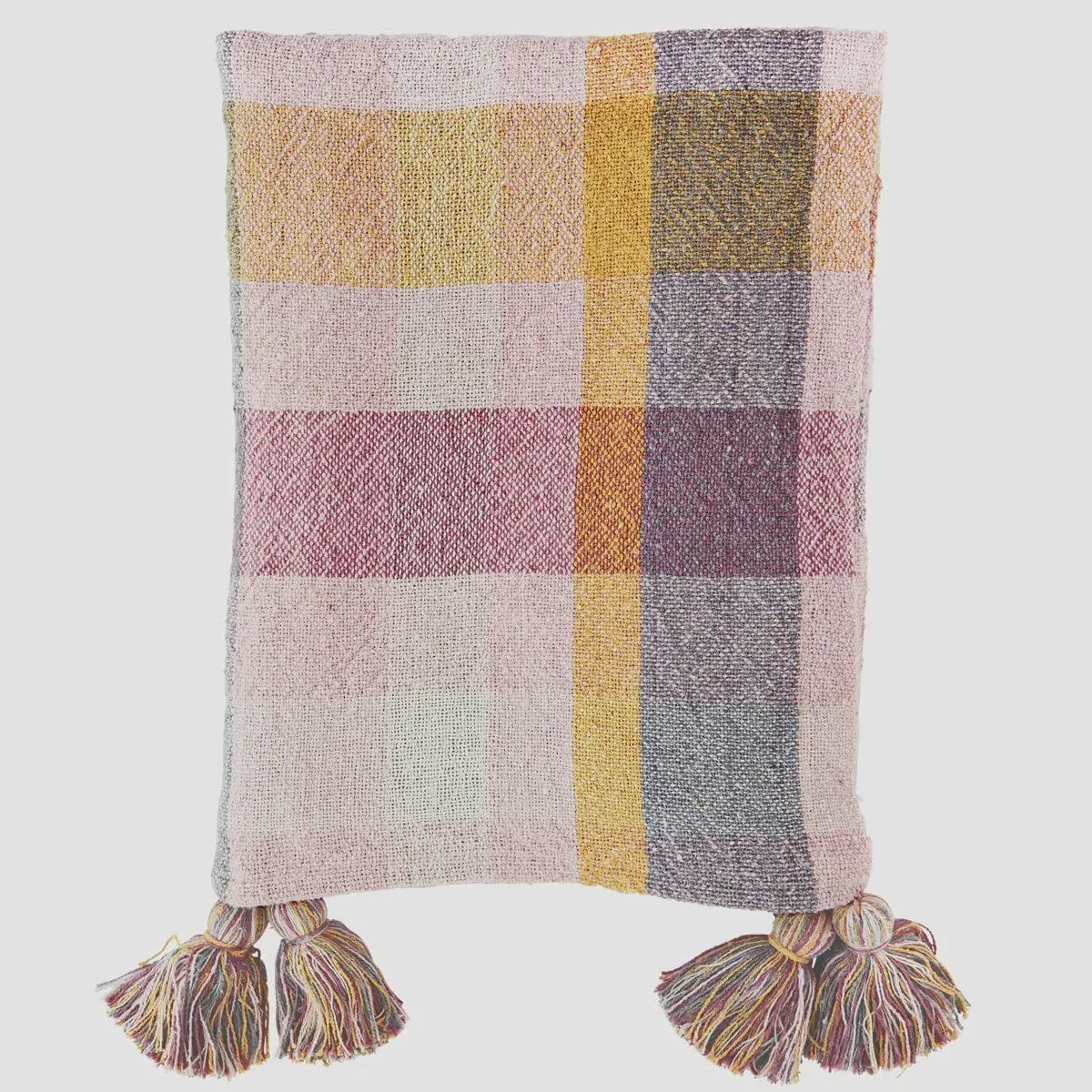 Madam Stoltz Checked Cotton Throw