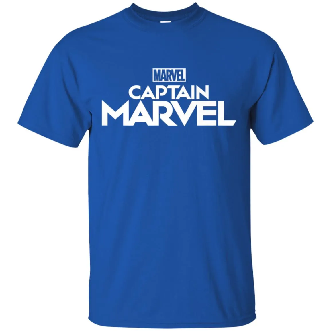Marvel Captain Marvel Movie Logo White Men Cotton T-Shirt