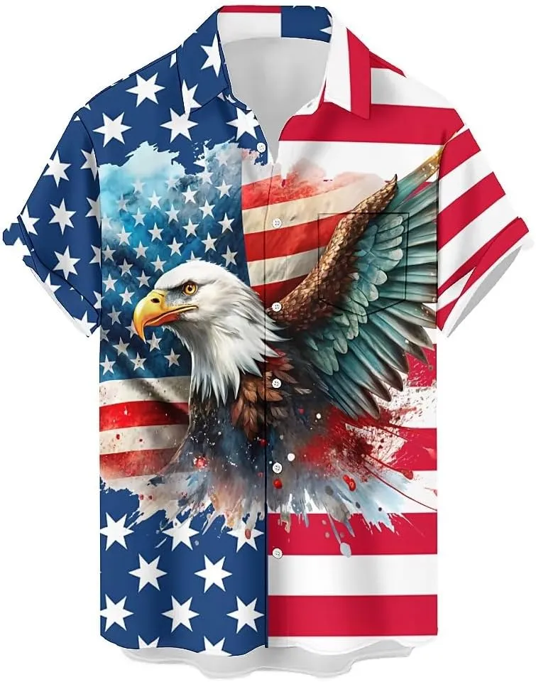 Mens Button Down Short Sleeve Shirt Shirt Collar Abstract Printed Shirts Casual Beach Tops