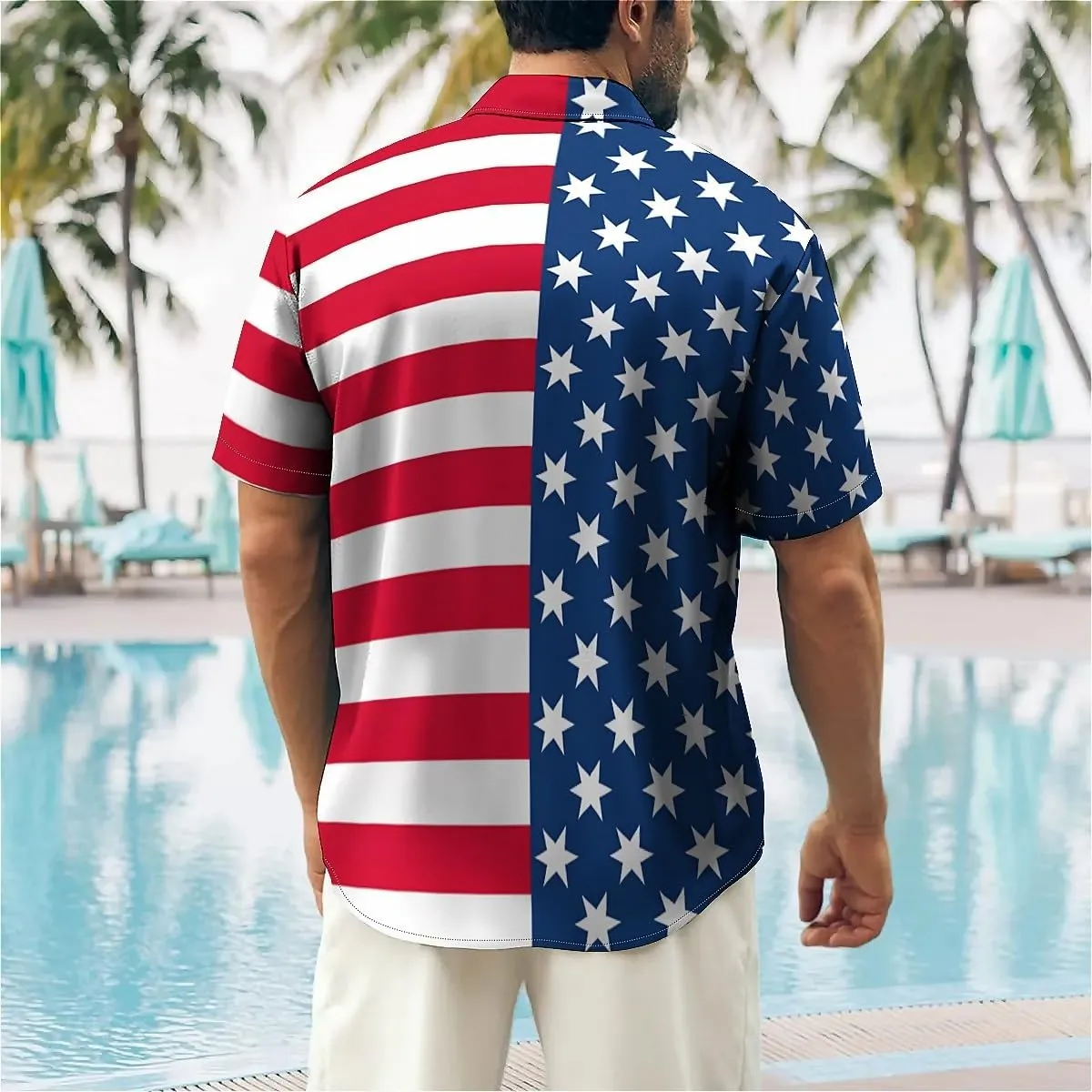 Mens Button Down Short Sleeve Shirt Shirt Collar Abstract Printed Shirts Casual Beach Tops