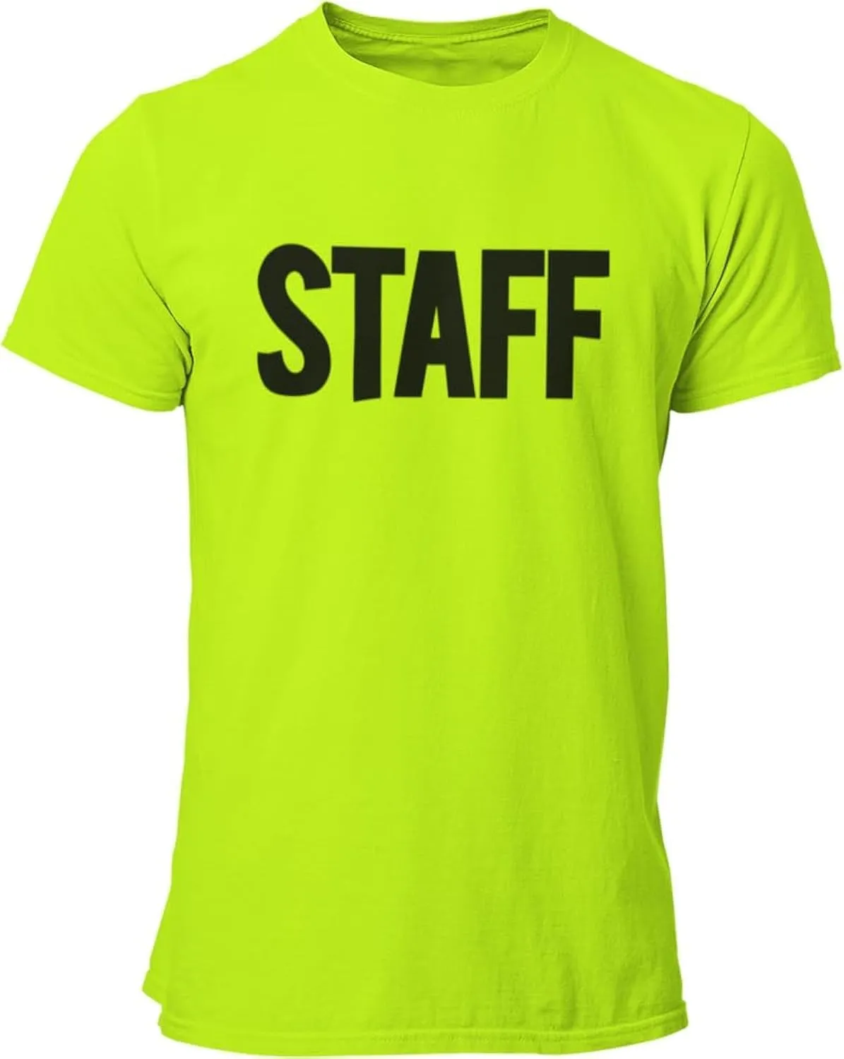 Men's Staff T-Shirt Front Back Print Tee Event Uniform Tshirt