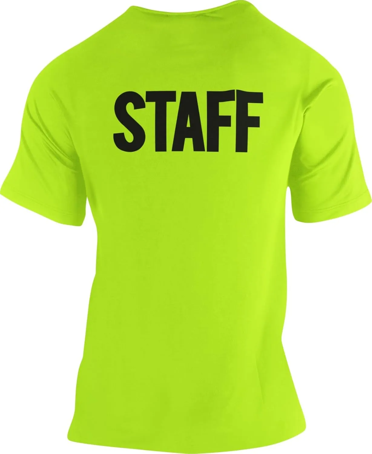 Men's Staff T-Shirt Front Back Print Tee Event Uniform Tshirt