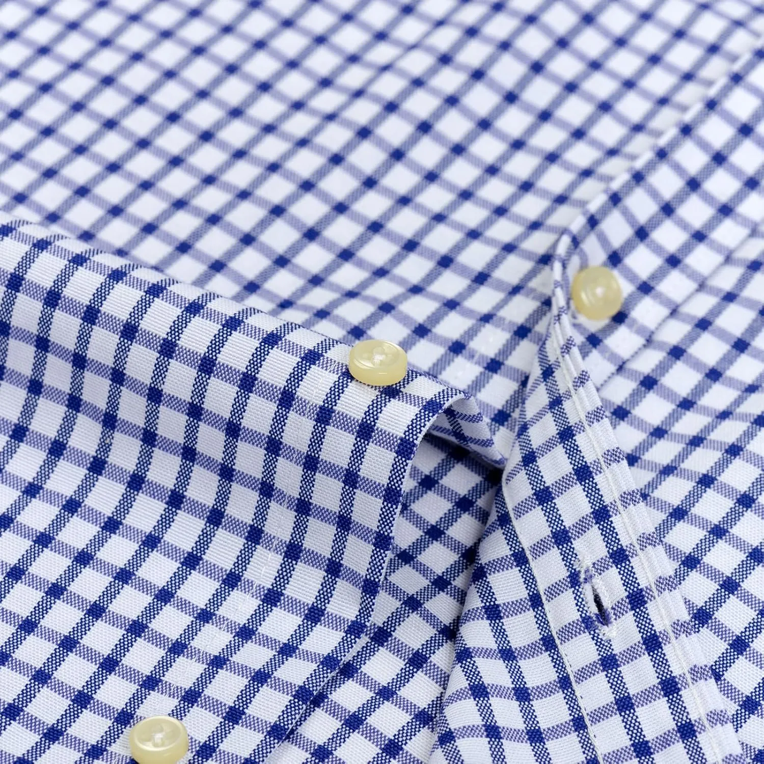 Men's Stylish Cotton Blend Casual Oxford Shirt, Breathable Long Sleeve Button Down Collar Work Shirt