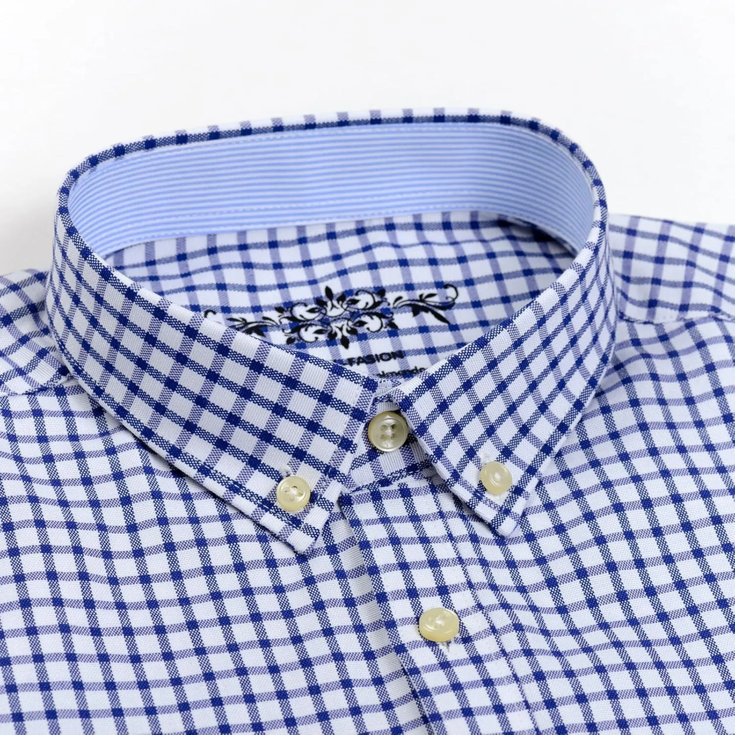 Men's Stylish Cotton Blend Casual Oxford Shirt, Breathable Long Sleeve Button Down Collar Work Shirt