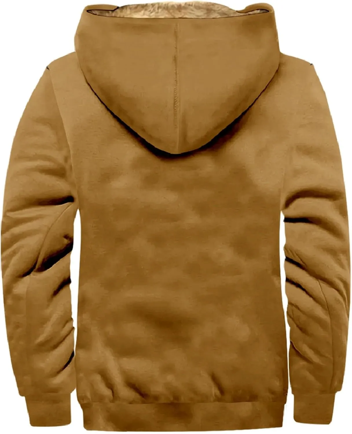 Men's Thermal Hooded Puffer Jacket Fleece Hooded Sweater Men's Winter Jacket Thick Thermal Puffer Jacket for Men