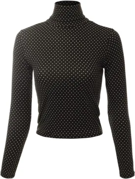 MixMatchy Women's Ribbed Turtle Neck Crop Top