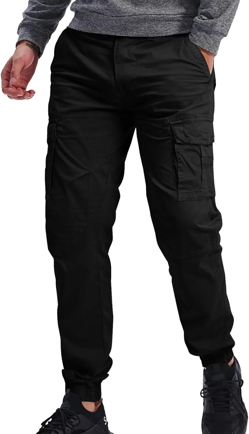 OUTSON Men's Relaxed Fit Cargo Pants 8 Pockets Work Pants Casual Outdoor Pants Ripstop Tactical Pants for Men