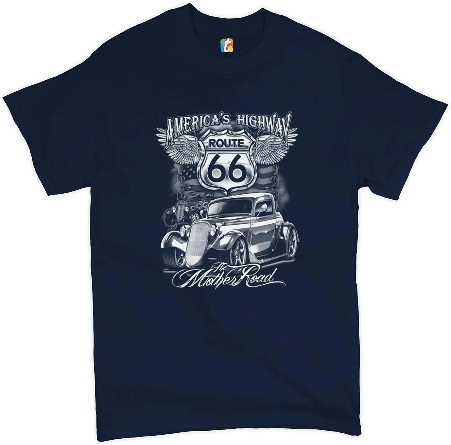 Route 66 America's Highway T-Shirt Biker Classic Historic Men's Novelty Shirt