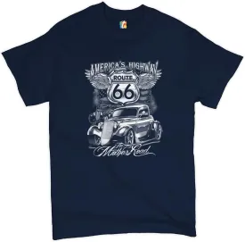 Route 66 America's Highway T-Shirt Biker Classic Historic Men's Novelty Shirt