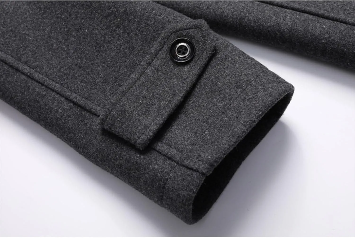 SOMTHRON Men's Wool Blend Trench Coat Slim fit Single Breasted Notch Lapel Winter Jacket Business Pea Coat Overcoat