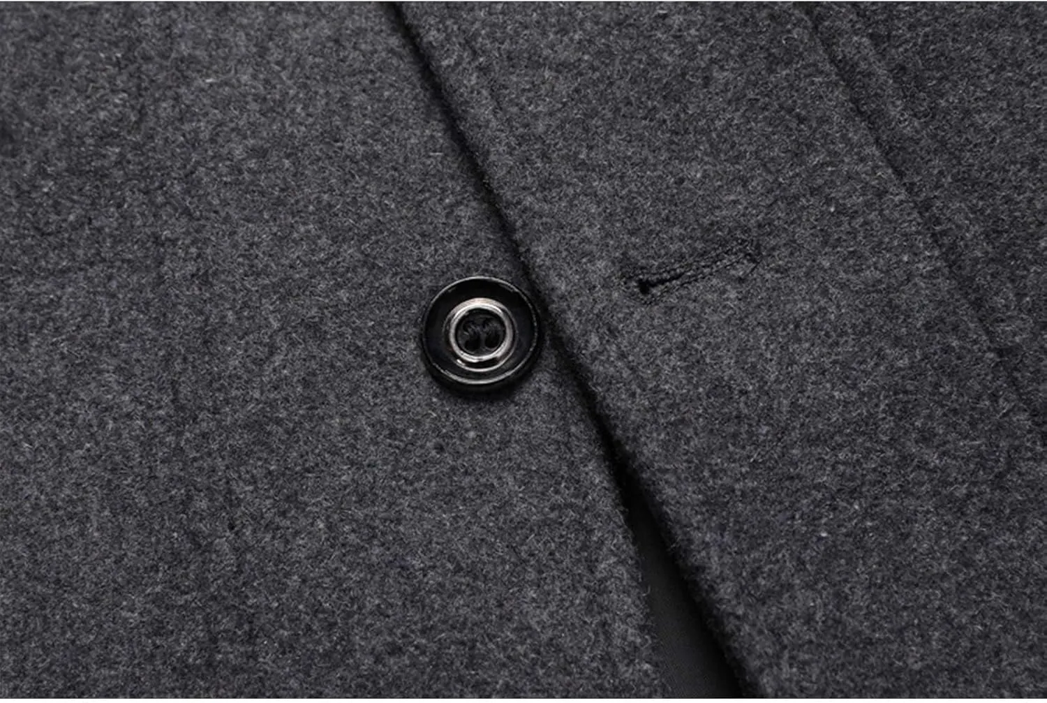 SOMTHRON Men's Wool Blend Trench Coat Slim fit Single Breasted Notch Lapel Winter Jacket Business Pea Coat Overcoat