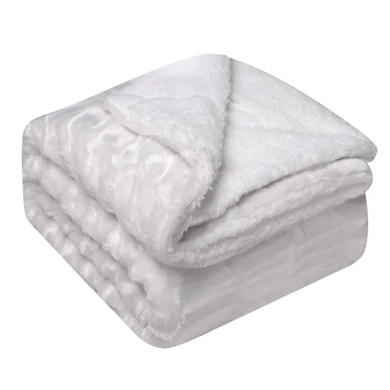 Thickened Double Layer Lamb Wool Blanket Faux Fur Plush Tie-dye Blanket