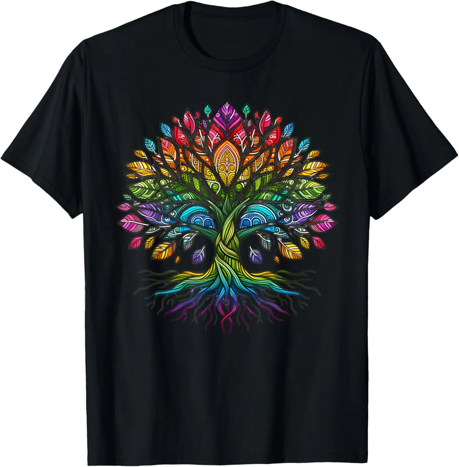 Tree Life Rainbow LGBTQ Cool Gay Pride Flag Ally Kids Men T-Shirt