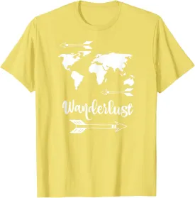 Wanderlust Shirt - Travel World Map Adventure T-Shirt T-Shirt