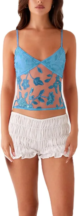 Women Y2k Sequin Cami Top Glitter Mesh Sleeveless Halter Top Sparkle Rhinestone Tank Top Going Out
