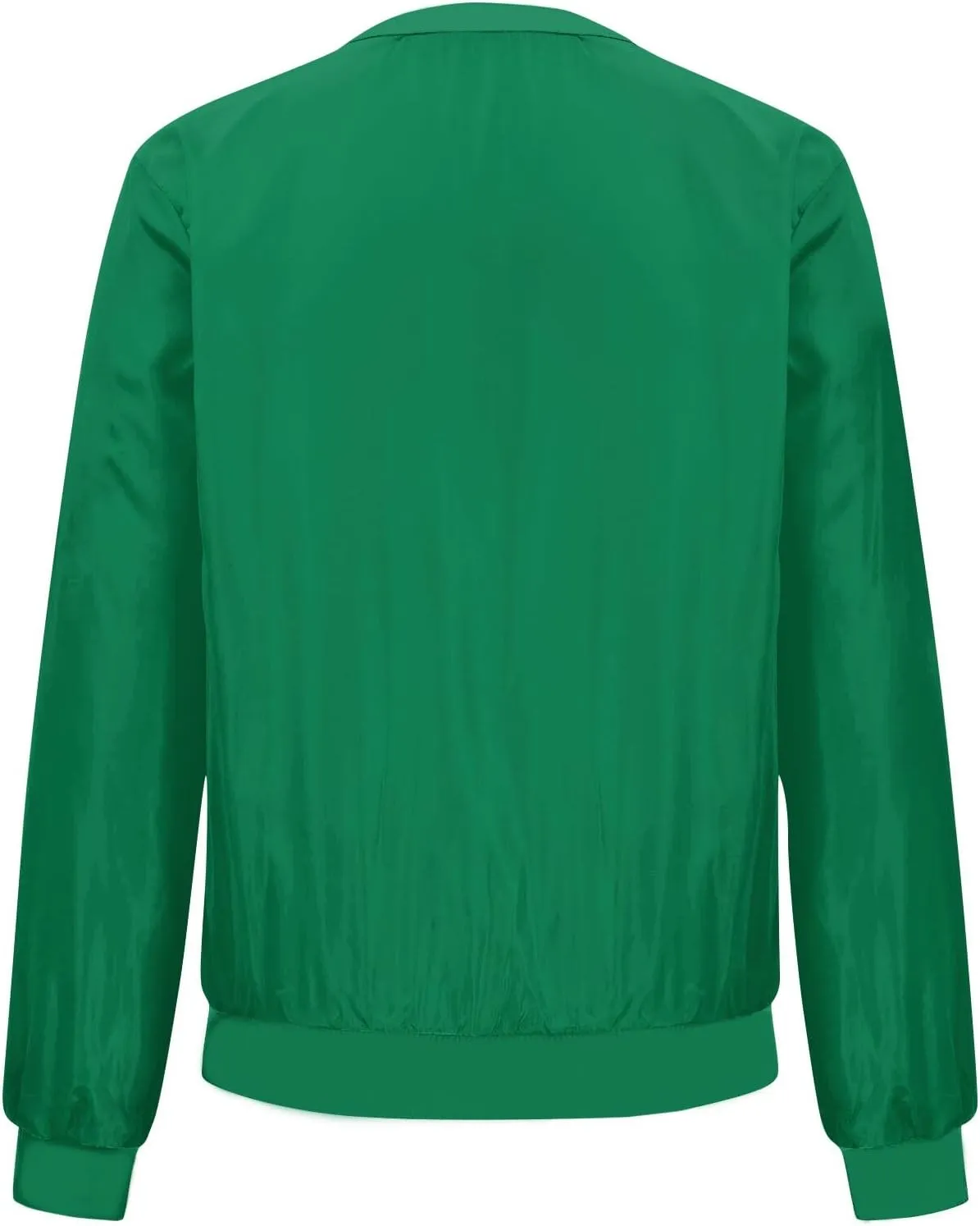 Women's Casual Crop Bomber Jackets Zip Up Long Sleeve Coat Lightweight Windbreaker Fall Baseball Coats Outwear
