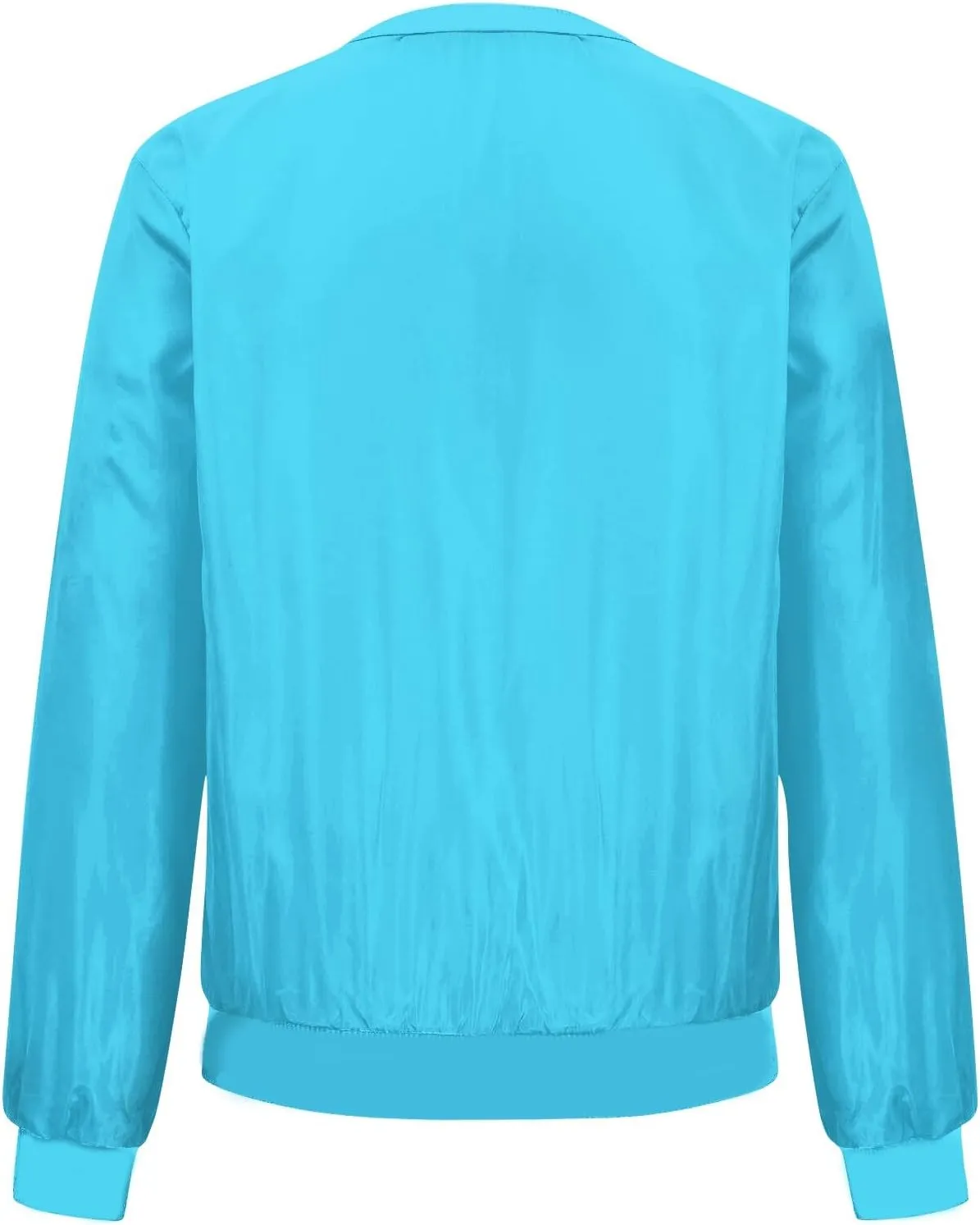 Women's Casual Crop Bomber Jackets Zip Up Long Sleeve Coat Lightweight Windbreaker Fall Baseball Coats Outwear