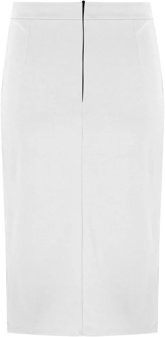 Women's Pencil Skirt Solid Color High Waist Office Bodycon Knee Length Midi Skirts Casual Trendy Business Work Skirt