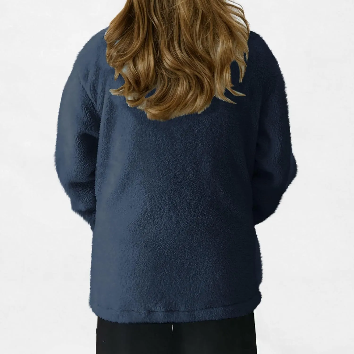 Women's Winter Faux Fuzzy Jacket Oversized Fleece Hooded Long Sleeve Coat Teddy Coat With Pockets Long Winter