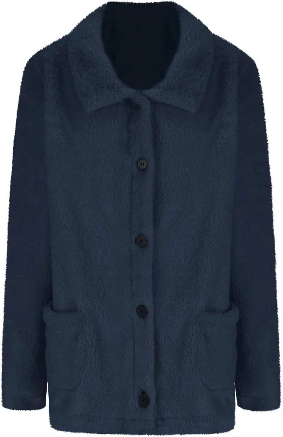 Women's Winter Faux Fuzzy Jacket Oversized Fleece Hooded Long Sleeve Coat Teddy Coat With Pockets Long Winter