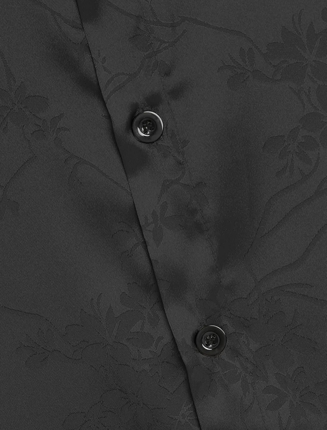ZAFUL Mens Silky Satin Dress Shirt Short Sleeve Floral Print Jacquard Button Up Shirt Summer Holiday Party Fashion Shirt
